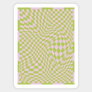 Checkerboard Pattern - Green Pink Sticker